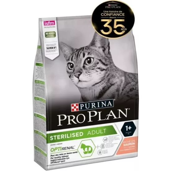 Croquettes PRO PLAN Chat Adulte Stérilisé Saumon Optirenal : 1,5 kg