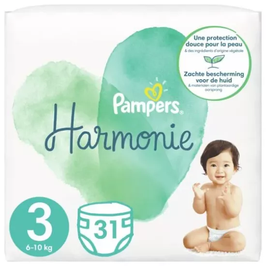 Couches Bébé Pampers Harmonie Taille 3, 6-10 kg, 31 Couches