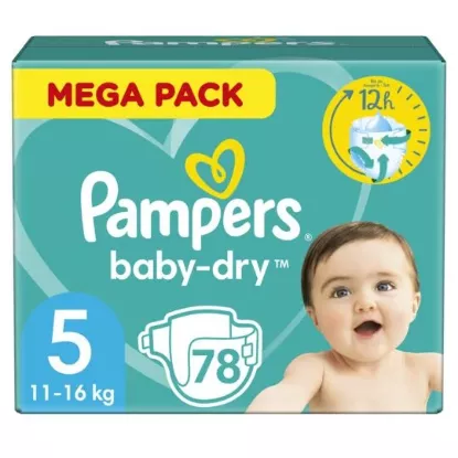 Picture of Couches Bébé Pampers Bady-Dry Taille 5, 11-16 kg, Méga pack 78 couches