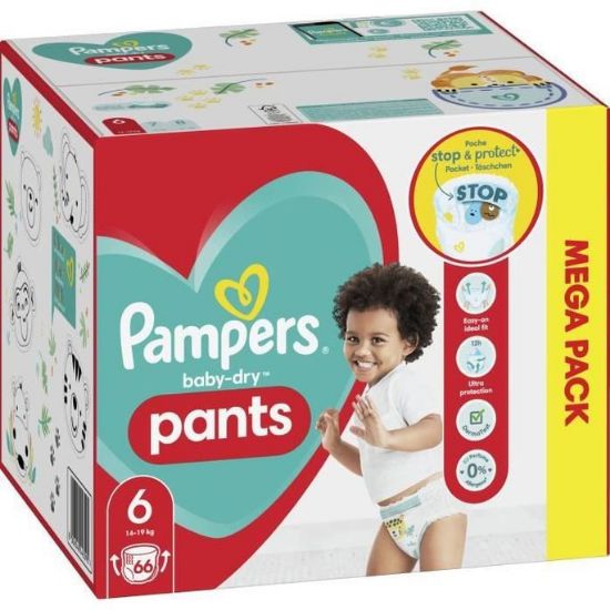 Pampers Baby-Dry Pants Couches-Culottes Taille 6, 66 Culottes	