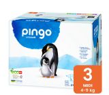 Couches ecologiques jetables Pingo T3 Couches Bebe de 4-9kg - Lot de 88 couches