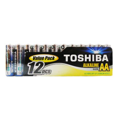 Image de Piles Alcalines AA LR6 TOSHIBA - Pack de 12 piles