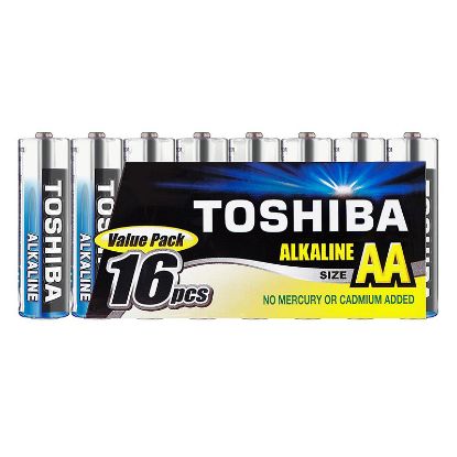 Image de Piles Alcalines AA LR6 TOSHIBA - Pack de 16 piles