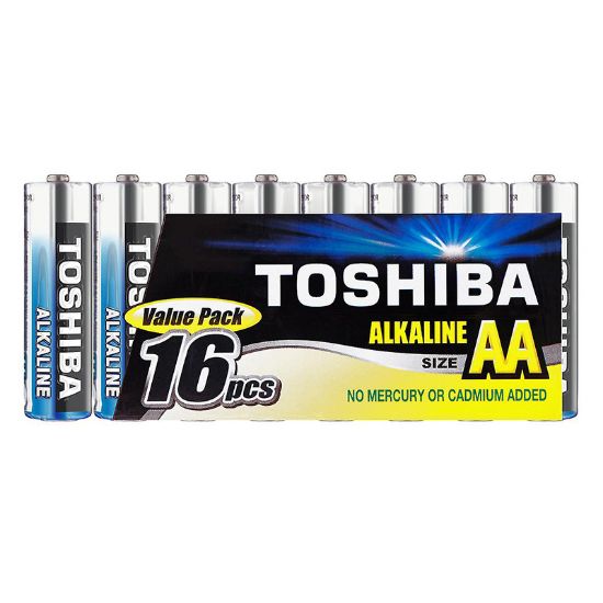 Image de Piles Alcalines AA LR6 TOSHIBA - Pack de 16 piles