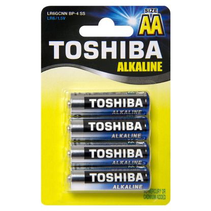 Image de Piles Alcalines AA LR6 TOSHIBA - Pack de 4 piles