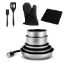 Image de Batterie de cuisine en titane 10 pièces avec poignée amovible - Kitchencook