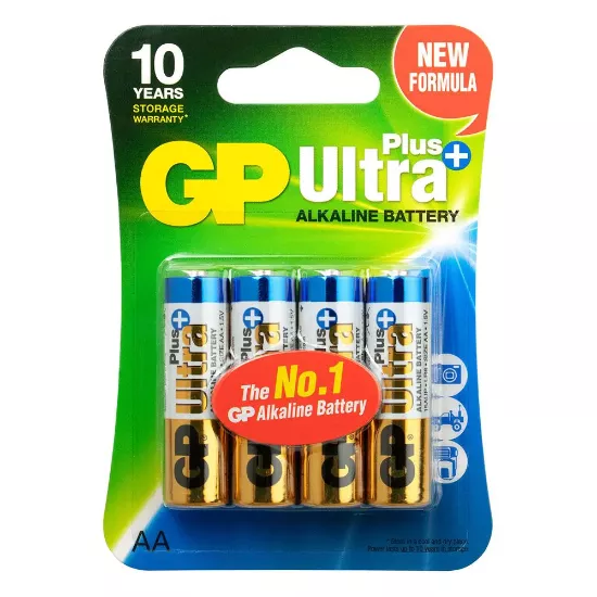 Image de Piles Alcalines AA LR6 GP Ultra Plus Alkaline - 4 piles