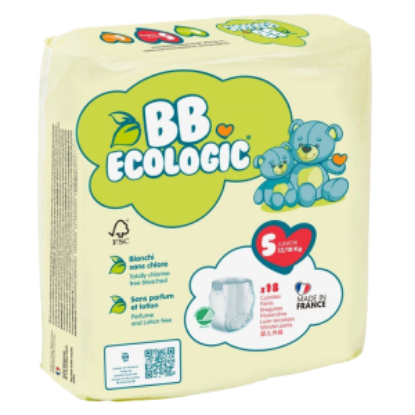 Image de Couches-culottes écologiques BB Ecologic T5 Couches Bébé de 12-18kg - Lot de 18 couches