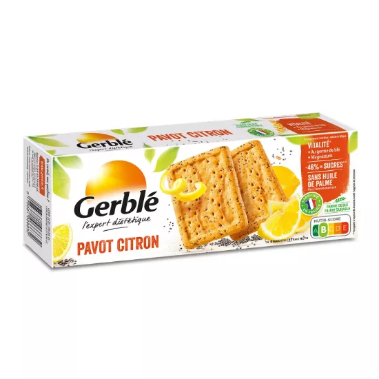 Image de Biscuits pavot citron Gerblé, 16 biscuits