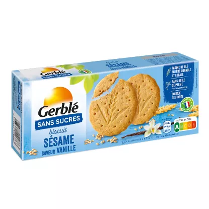 Image de Biscuits au sésame saveur vanille sans sucres ajoutés Gerblé, 12 biscuits