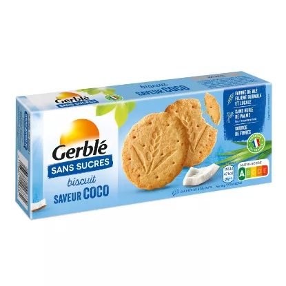 Image de Biscuits saveur coco sans sucres Gerblé, 12 biscuits