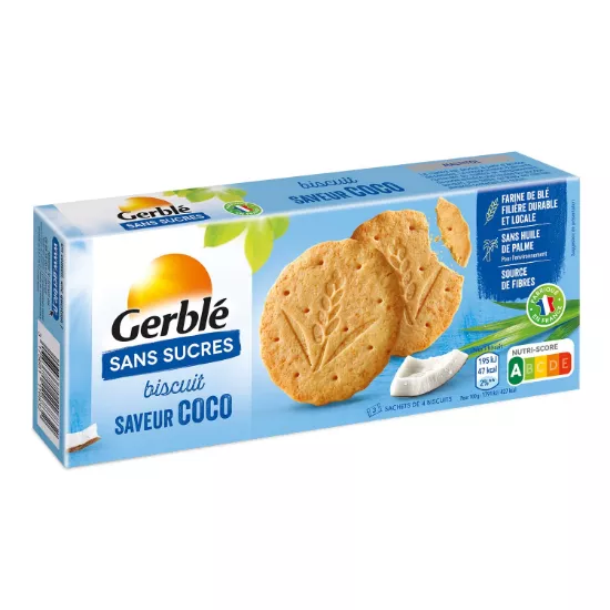 Picture of Biscuits saveur coco sans sucres Gerblé, 12 biscuits