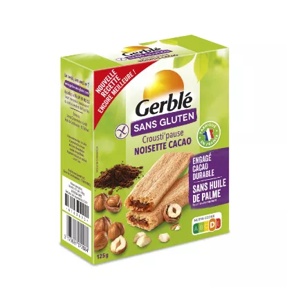 Image de Biscuits Tartines craquantes noisette cacao Sans gluten bio Gerblé, 10 biscuits