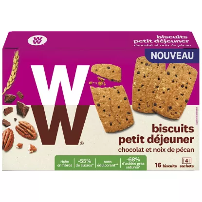Image de Biscuits petit déjeuner chocolat et noix de pécan Weight Watchers, 200g