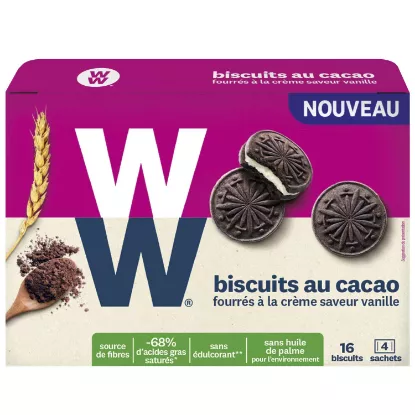 Picture of Biscuits cacao fourrés à la crème saveur vanille Weight Watchers, 176g