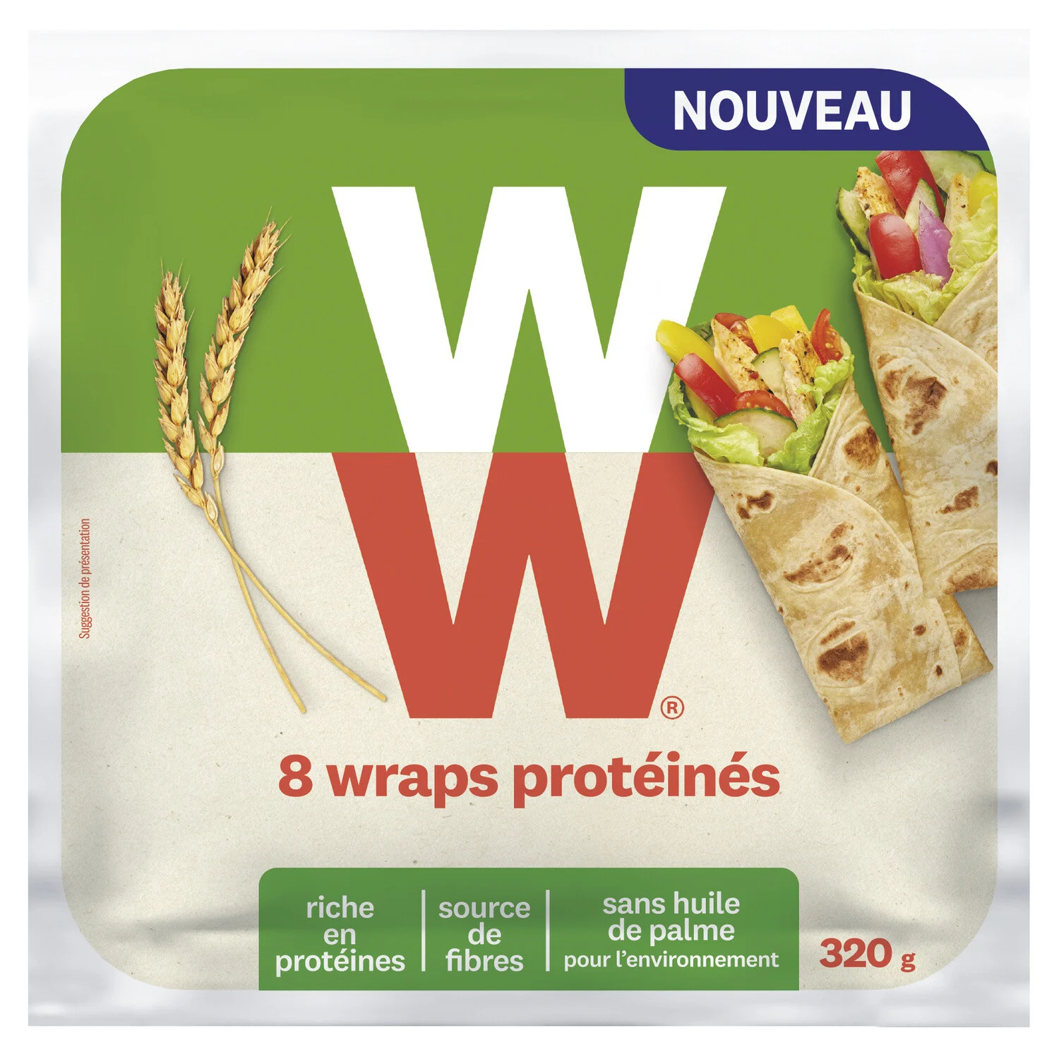 Wraps protéinés Weight Watchers, 8 wraps   - Shopping et  Courses en ligne, livrés à domicile ou au bureau, 7j/7 à la Réunion