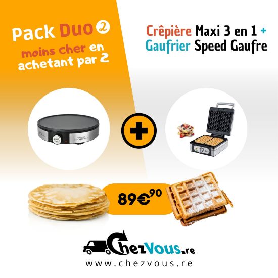 Pack Duo Little Balance : Grand Gaufrier + Grande Crêpière 3 en 1