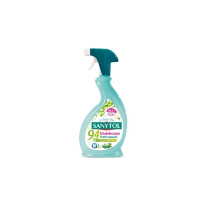 Image de Nettoyant désinfectant multi-usages 94% d'origine végétale - eucalyptus & menthe Sanytol - 500ml