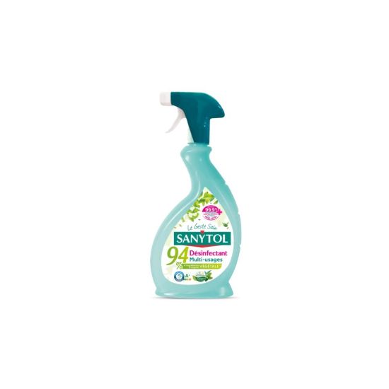 Image de Nettoyant désinfectant multi-usages 94% d'origine végétale - eucalyptus & menthe Sanytol - 500ml