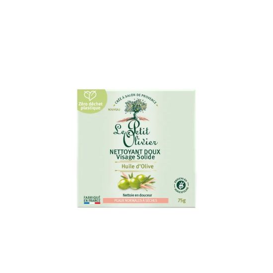 Picture of Nettoyant Doux Visage Solide Le Petit Olivier, Huile d'Olive , Peaux Normales à Sèches , 75g