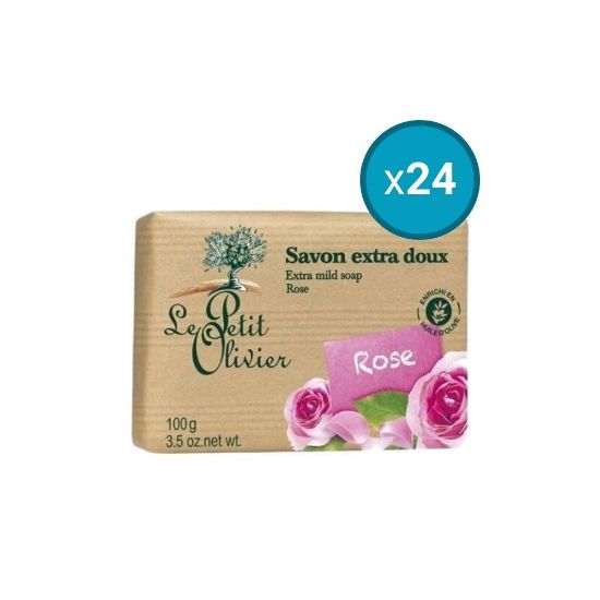 Image de 24x Savon Extra Doux Le Petit Olivier, Rose , 100g