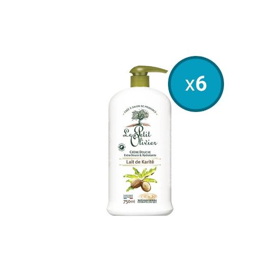 Picture of 6x Crème Douche Extra Douce & Hydratante Le Petit Olivier, Lait de Karité , 750ml