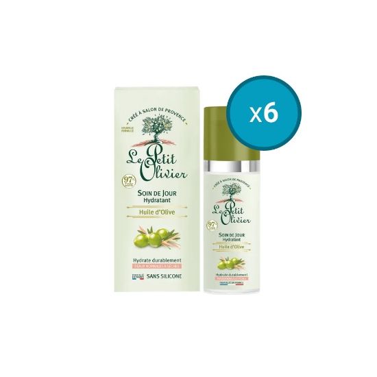 Image de 6x Soin de Jour Hydratant Le Petit Olivier, Huile d'Olive , Peaux Normales à Sèches , 50ml