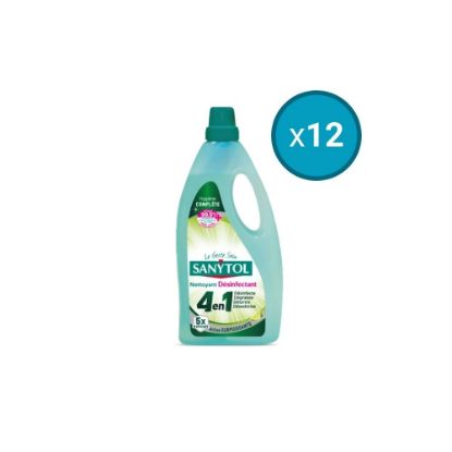 Picture of 12x Nettoyant désinfectant sols & surfaces 4 en 1 - citron vert Sanytol - Flacon 1 L
