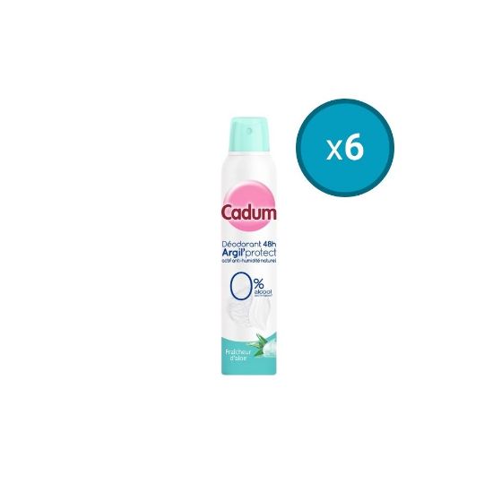 Image de 6x Déodorant atomiseur Argil' Protect Fraîcheur d'Aloé Cadum, 200mL