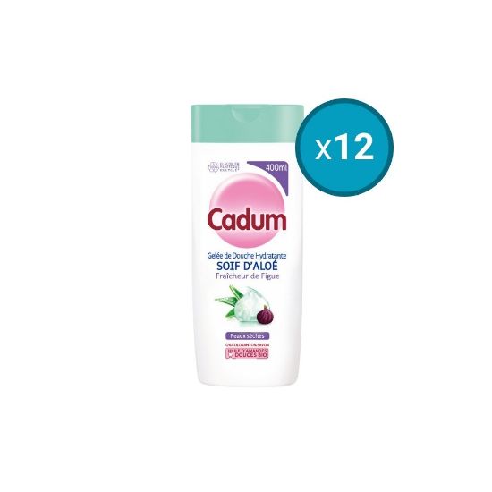 Image de 12x Gelée de Douche Soif D'Aloé & Figue Cadum, 400mL