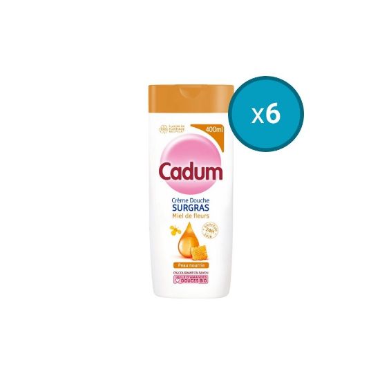 Image de 6x Douche Surgras Miel Cadum, 400mL