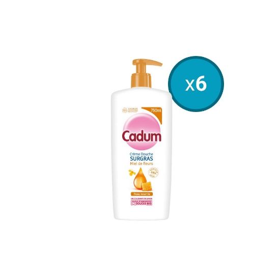 Image de 6x Douche Surgras Miel Cadum, 750mL