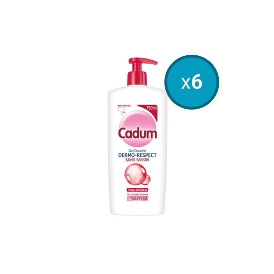 Picture of 6x Douche Dermo-Respect Cadum, 750mL