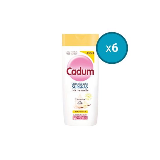 Picture of 6x Lait de Douche Surgras Douceur de Lait au Lait De Vanille Cadum, 400mL