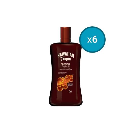 Image de 6x Huile de bronzage Tropical sans protection Dark Hawaiian Tropic, 200mL