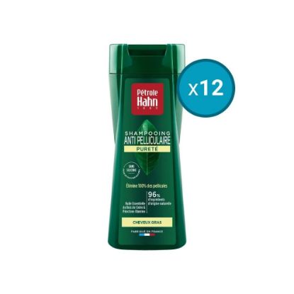 Image de 12x Shampoing anti pelliculaire pureté, cheveux gras, Petrole Hahn, 250mL