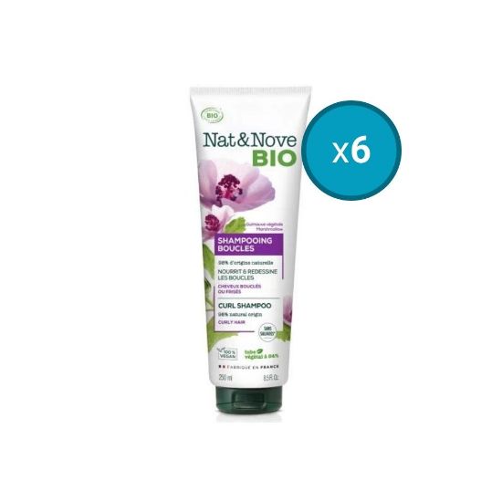 Picture of 6x Shampoing Boucles Guimauve, cheveux bouclés ou frisés Nat&Nove Bio, 250mL