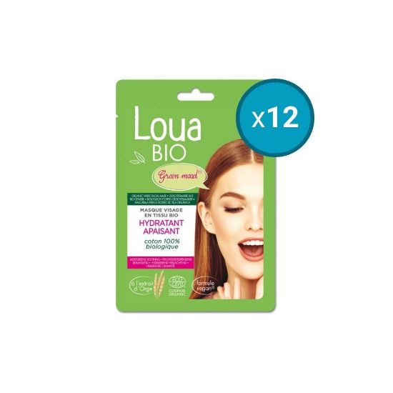 Picture of 12x Masque Visage en Tissu Hydratant Apaisant Bio Loua, 15mL