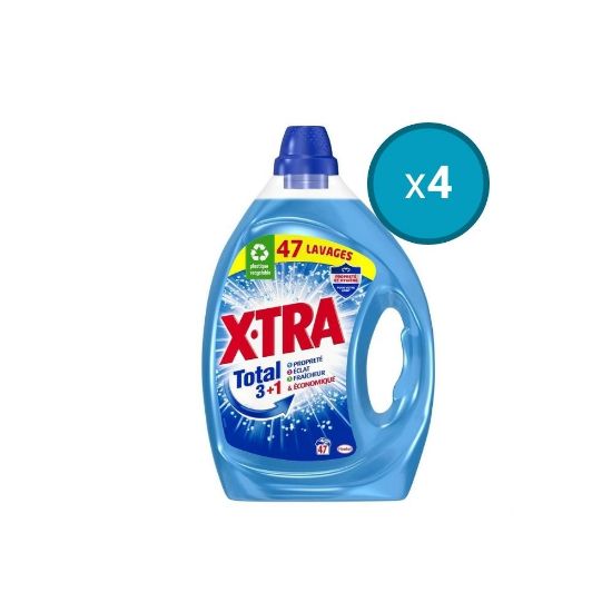 Picture of 4x Lessive liquide X-TRA Total , 2,115L , 47 lavages