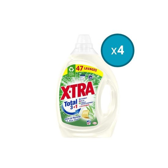 Picture of 4x Lessive liquide X-TRA au Savon de Marseille et Aloe Vera , 2,115L , 47 lavages