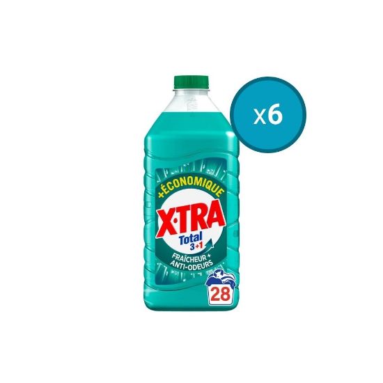 Image de 6x Lessive liquide économique X-TRA Total Fraicheur+ , 1,26L , 28 lavages