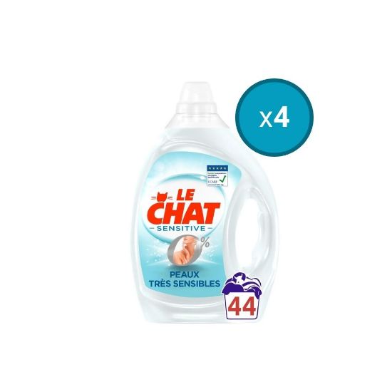 Picture of 4x Lessive liquide Le Chat Sensitive Peaux Très Sensibles , 2,2L , 44 lavages