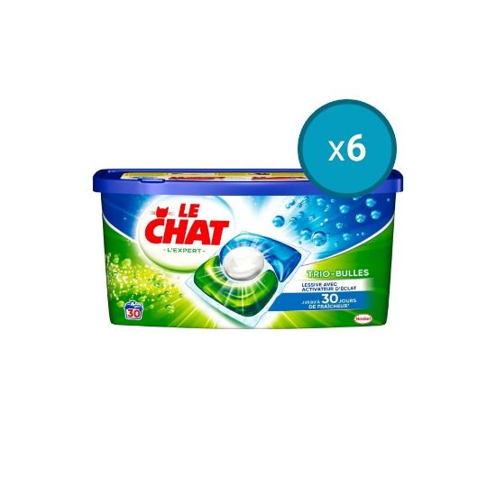 Picture of 6x Lessive capsule Le Chat Expert Trio-Bulles , 30 capsules