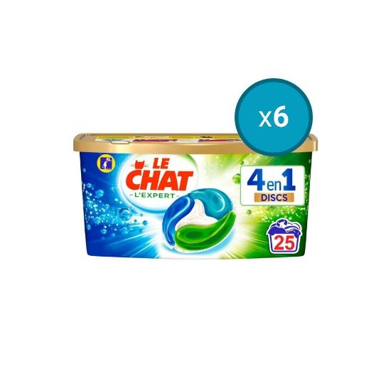 Image de 6x Lessive capsule Le Chat Expert 4en1 Discs , 25 capsules