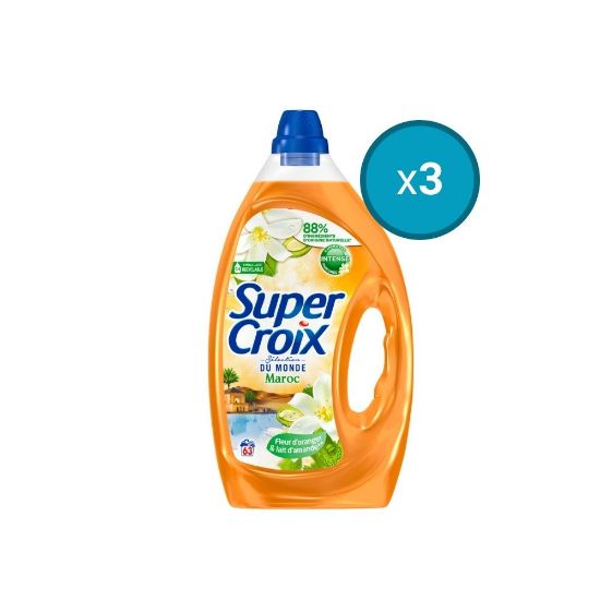Picture of 3x Lessive liquide Super Croix Maroc Fleur D'Oranger & Lait D'Amande , 2,835L , 63 lavages