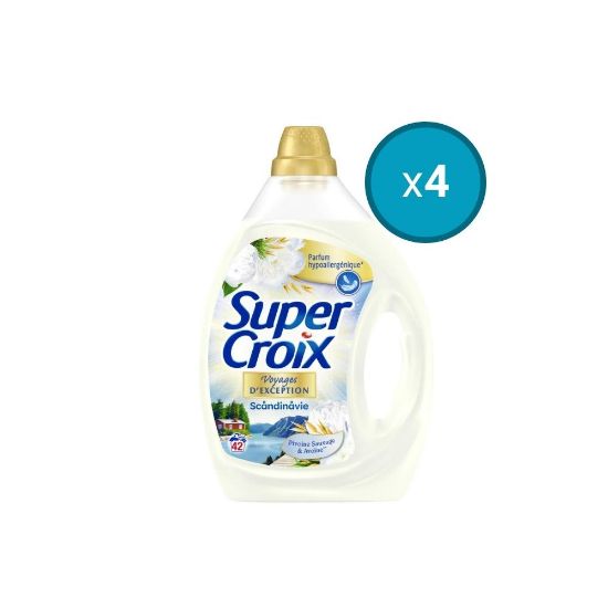 Image de 4x Lessive liquide Super Croix Bien-Être Scandinave Pivoine Sauvage & Avoine , 1,89L , 42 lavages