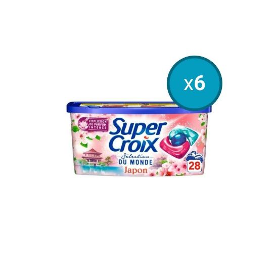 Picture of 6x Lessive capsule Super Croix Japon Fleur De Cerisier & Thé Vert , 28 capsules