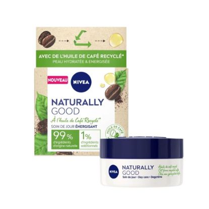 Image de Soin de Jour visage énergisant Nivea NATURALLY GOOD à l'Huile de Café Recyclé, 50mL