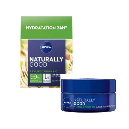 Picture of Crème de nuit visage régénérant Nivea NATURALLY GOOD Huile d'Argan BIO, 50mL