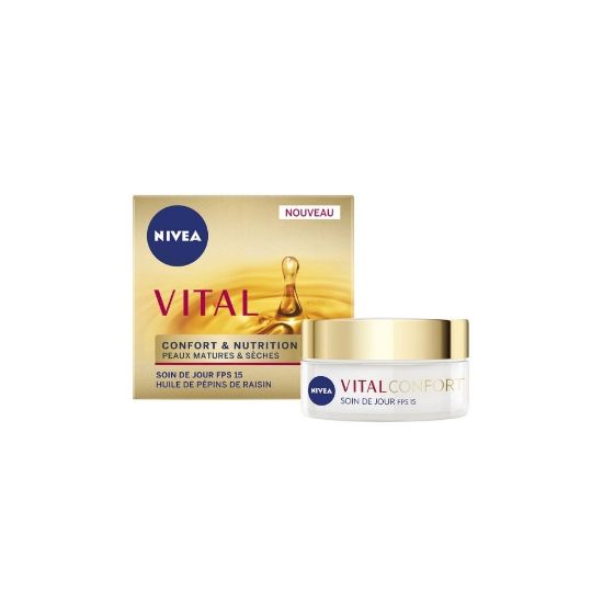 Picture of Crème de jour nourrissante visage anti-âge peaux matures & sèches Nivea VITAL Confort&Nutrition, 50mL